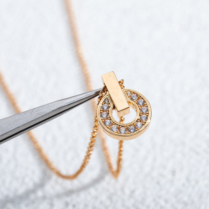 [Lumi Jewels]COLLIER GARI OR ROSE DIAMANT