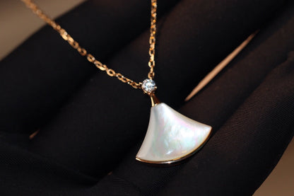 [Lumi Jewels]COLLIER RÊVE NACRE BLANCHE OR ROSE 1 DIAMANT
