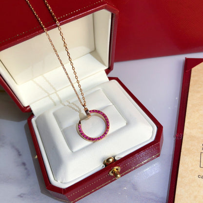 [Lumi Jewels]JUSTE NECKLACE GOLD RED DIAMONDS
