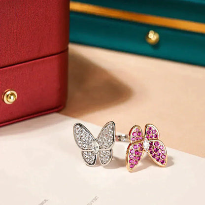 [Lumi Jewels]BAGUE PAPILLON DOUBLE DIAMANT