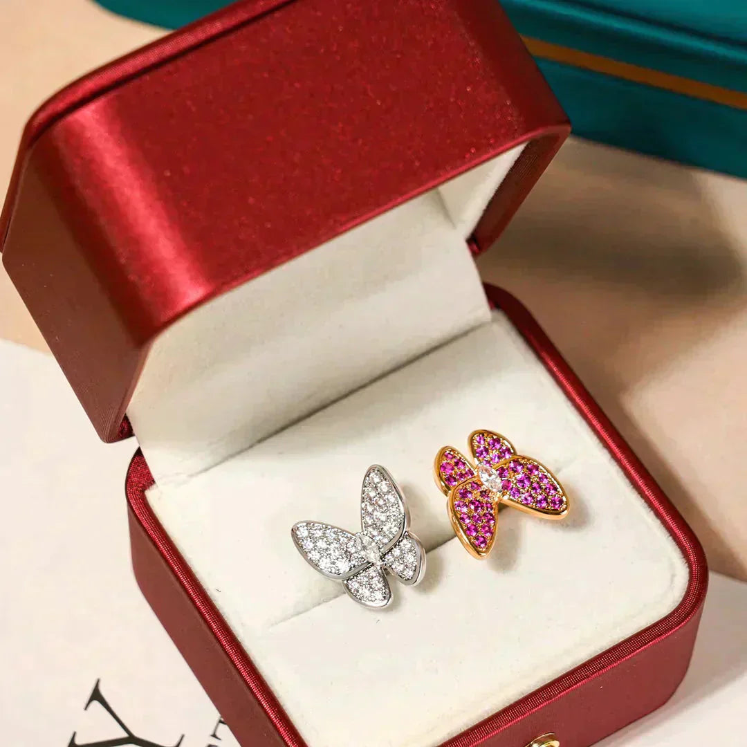 [Lumi Jewels]BAGUE PAPILLON DOUBLE DIAMANT