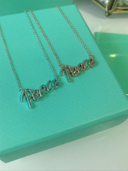 [Lumi Jewelry]PEACE TEXT PEDANT NECKLACE