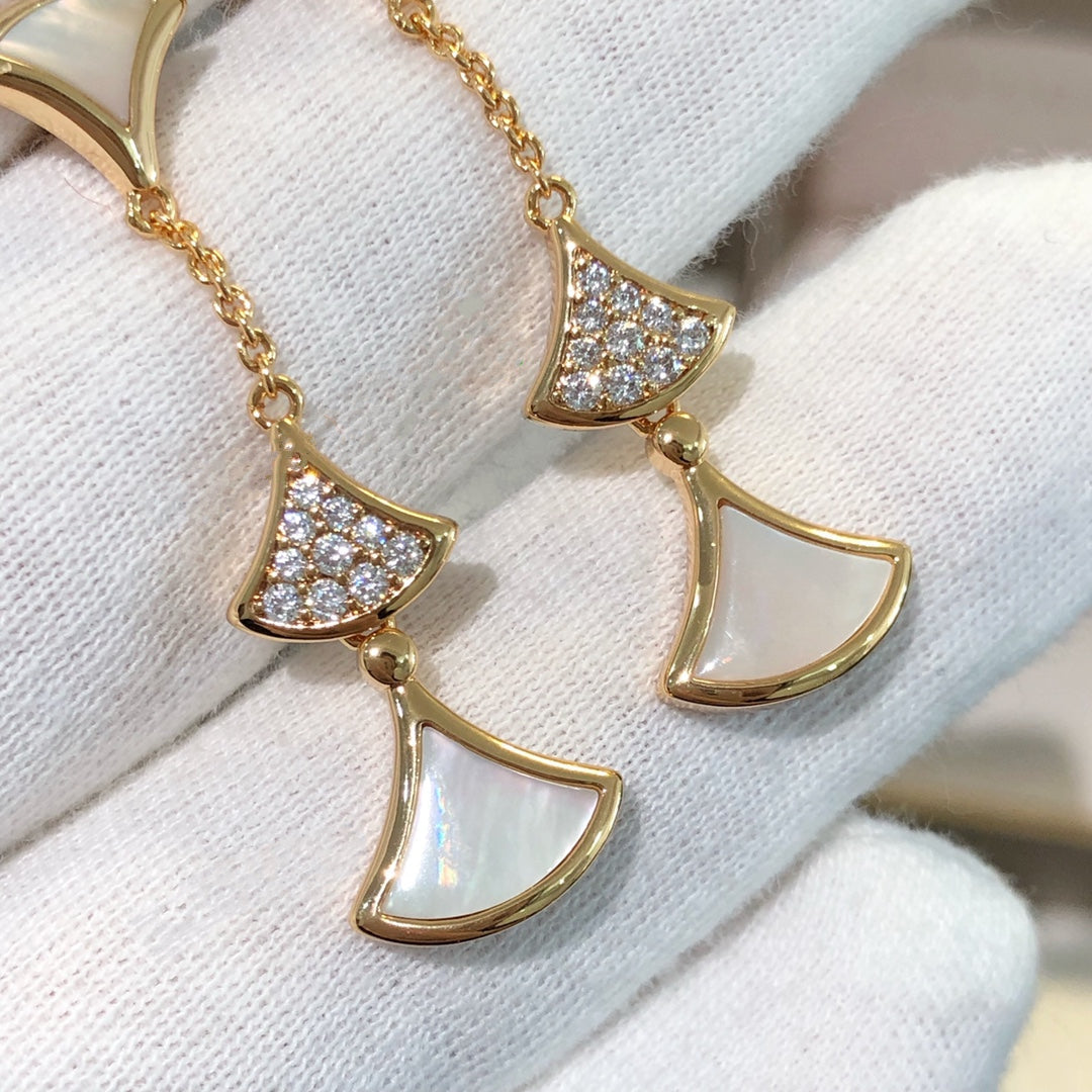 [Lumi Jewels]DREAM EARRINGS 3 MOTIFS DIAMOND MOP PINK GOLD