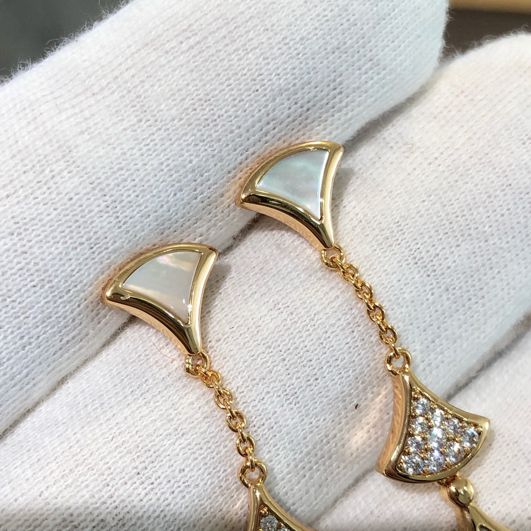[Lumi Jewels]DREAM EARRINGS 3 MOTIFS DIAMOND MOP PINK GOLD