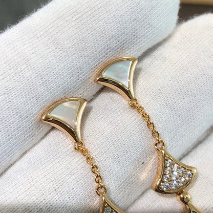 [Lumi Jewels]DREAM EARRINGS 3 MOTIFS DIAMOND MOP PINK GOLD