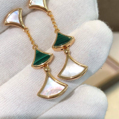 [Lumi Jewels]DREAM EARRINGS 3 MOTIFS MALACHITE MOP PINK GOLD