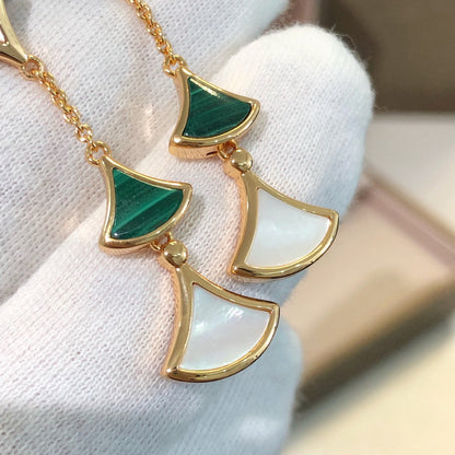 [Lumi Jewels]DREAM EARRINGS 3 MOTIFS MALACHITE MOP PINK GOLD