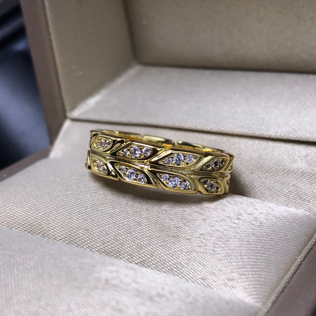 [Lumi Jewelry]OLIVE LEAF RING DIAMONDS