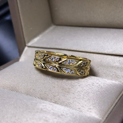 [Lumi Jewelry]OLIVE LEAF RING DIAMONDS