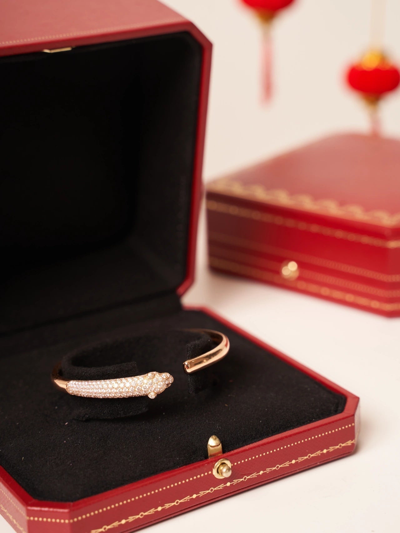 [Lumi Jewels]PANTHERE ROSE GOLD DIAMOND OPEN BRACELET