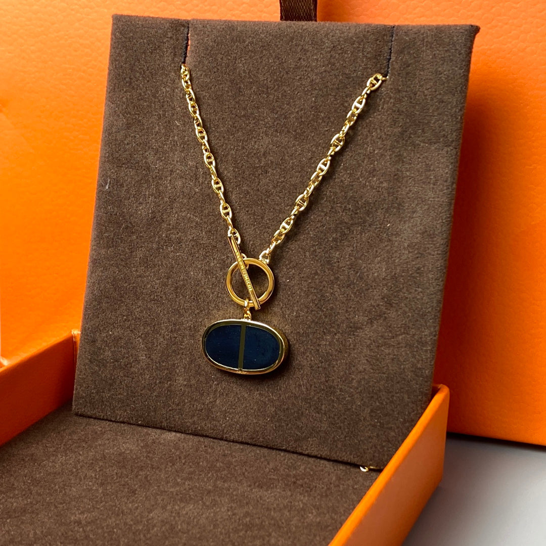 [Lumi Jewels]CHAINE VERSO BLACK CERAMIC NECKLACE