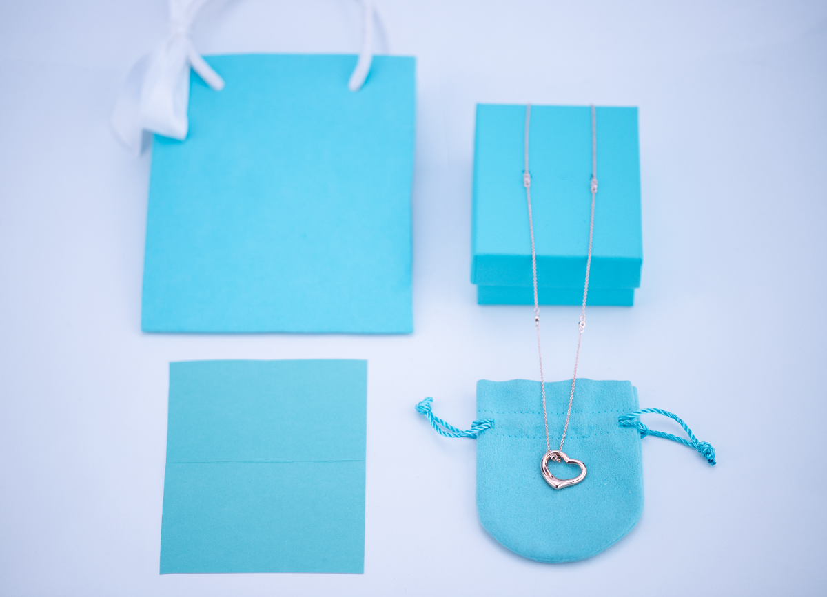 [Lumi Jewelry]OPEN HEART PEDANT PINK GOLD NECKLACE