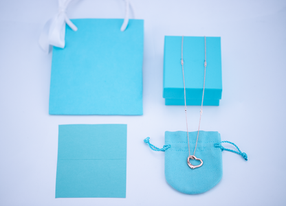 [Lumi Jewelry]OPEN HEART PEDANT PINK GOLD NECKLACE