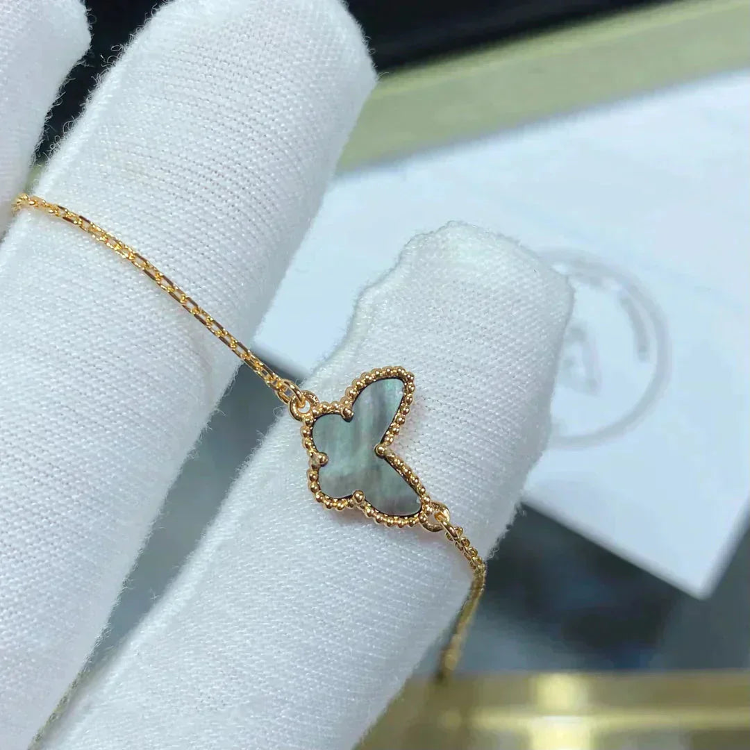 [Lumi Jewels]BRACELET PAPILLON EN NACRE NOIRE