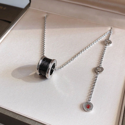 [Lumi Jewels]COLLIER ARGENT CÉRAMIQUE NOIRE ZERO 1