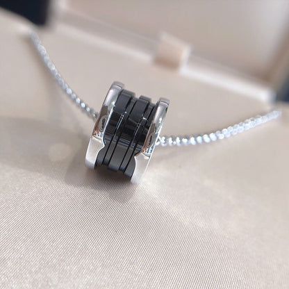 [Lumi Jewels]COLLIER ARGENT CÉRAMIQUE NOIRE ZERO 1
