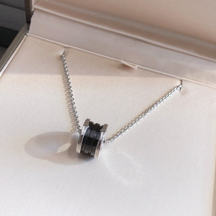 [Lumi Jewels]COLLIER ARGENT CÉRAMIQUE NOIRE ZERO 1