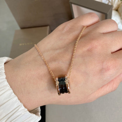 [Lumi Jewels]COLLIER ZERO 1 CÉRAMIQUE NOIRE OR ROSE
