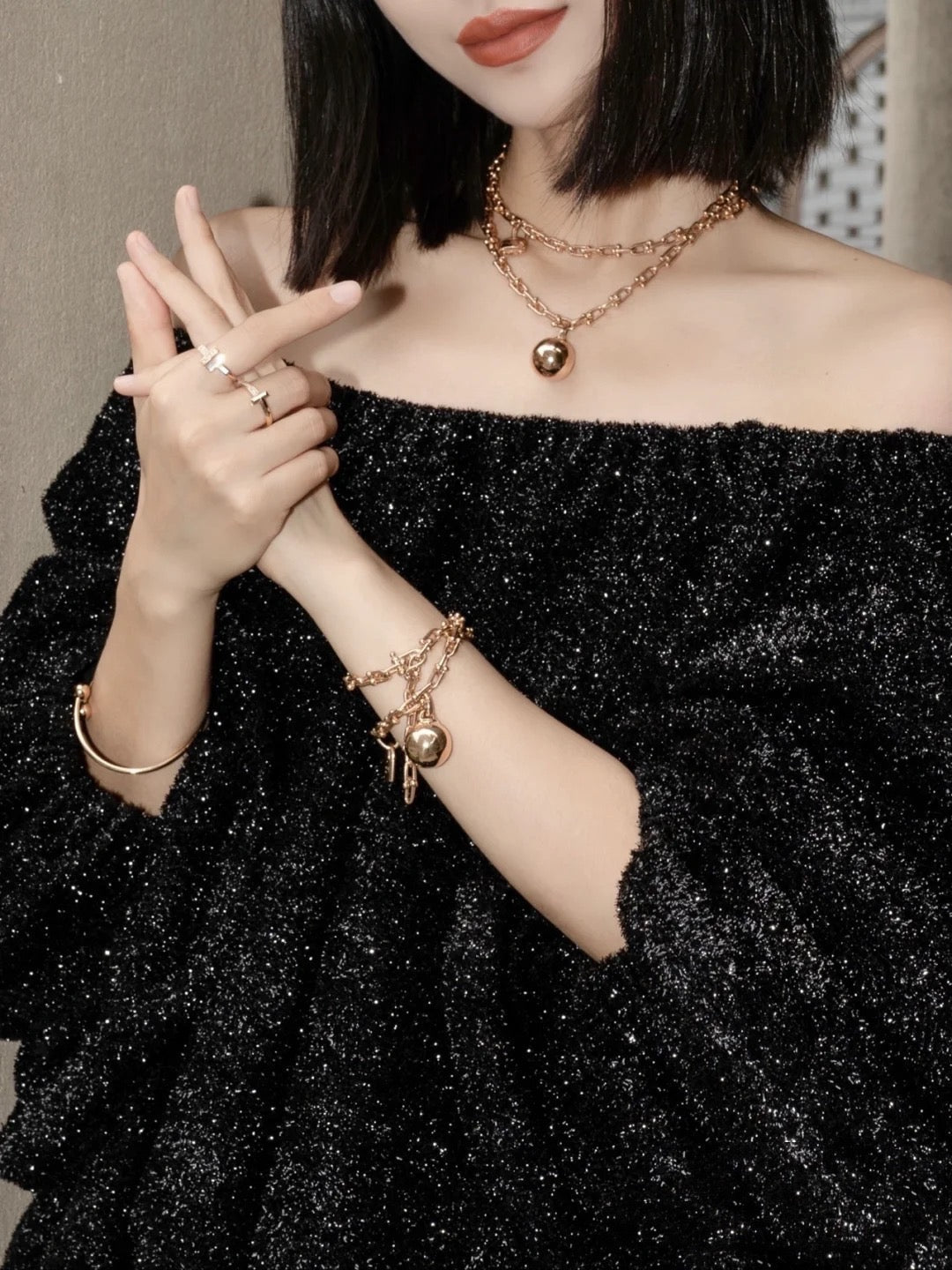 [Lumi Jewelry]HARDWEAR WRAP PINK GOLD BRACELET