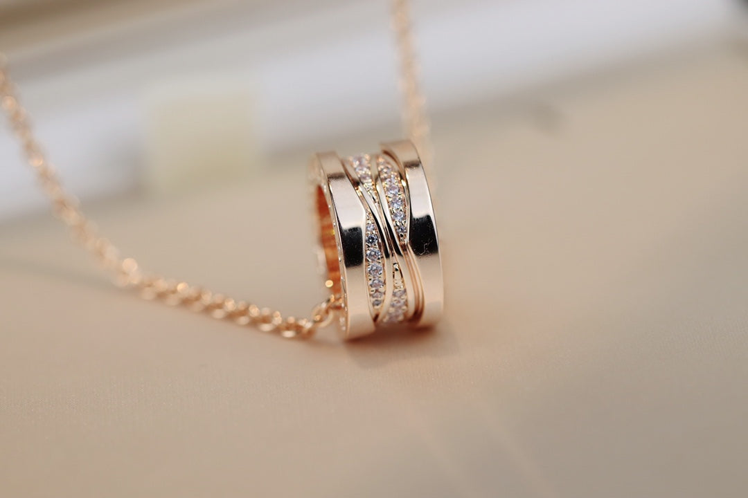 [Lumi Jewels]COLLIER DIAMANT ZÉRO 1 OR ROSE