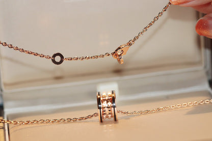 [Lumi Jewels]ZERO 1 ROCK PEDANT PINK GOLD BLACK NECKLACE