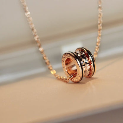 [Lumi Jewels]ZERO 1 ROCK PEDANT PINK GOLD BLACK NECKLACE