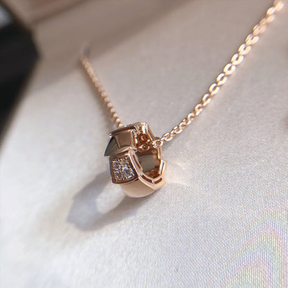 [Lumi Jewels]SERPENTI PEDANT DIAMOND PINK GOLD NECKLACE