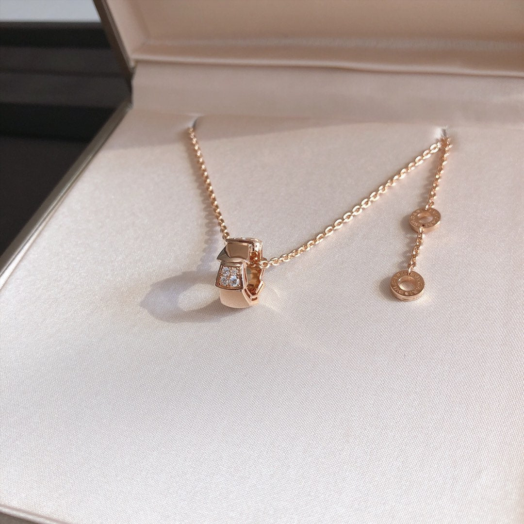 [Lumi Jewels]SERPENTI PEDANT DIAMOND PINK GOLD NECKLACE