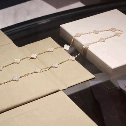 [Lumi Jewels]COLLIER TRÈFLE 20 MOTIFS NACRE BLANCHE