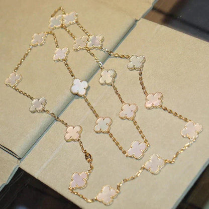 [Lumi Jewels]COLLIER TRÈFLE 20 MOTIFS NACRE BLANCHE