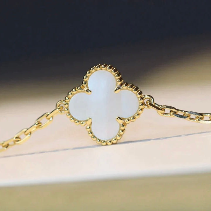 [Lumi Jewels]COLLIER TRÈFLE 20 MOTIFS NACRE BLANCHE