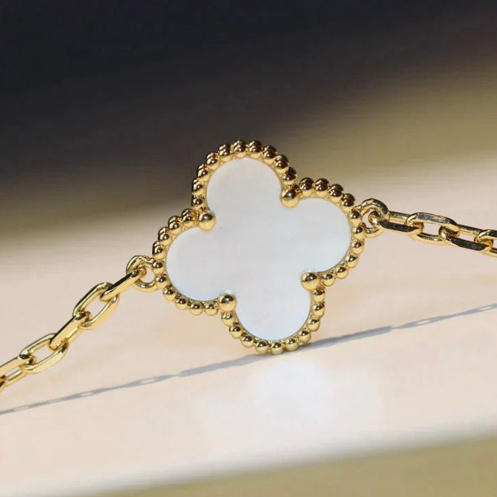 [Lumi Jewels]COLLIER TRÈFLE 20 MOTIFS NACRE BLANCHE