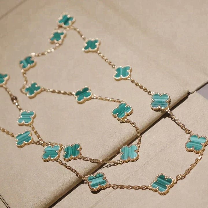 [Lumi Jewels]TRÈFLE 20 MOTIFS MALACHITE OR