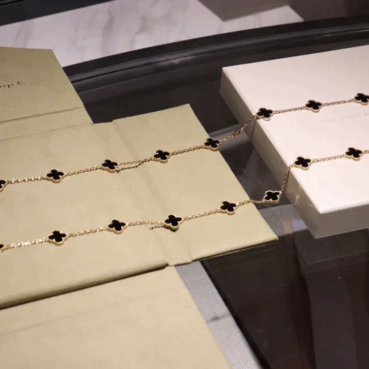 [Lumi Jewels]COLLIER TRÈFLE 20 MOTIFS ONYX