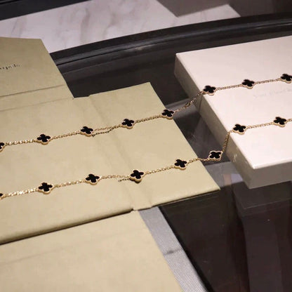 [Lumi Jewels]COLLIER TRÈFLE 20 MOTIFS ONYX
