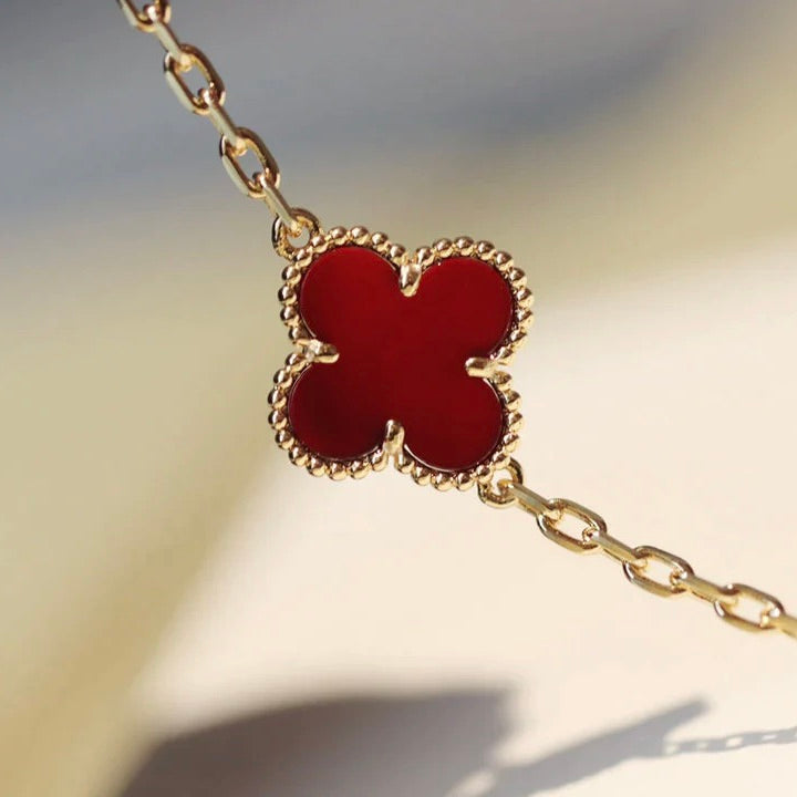 [Lumi Jewels]COLLIER TRÈFLE 20 MOTIFS CORNALINE