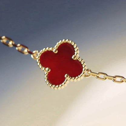 [Lumi Jewels]COLLIER TRÈFLE 20 MOTIFS CORNALINE