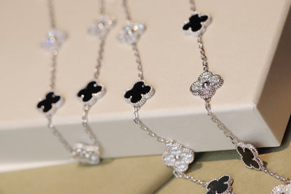 [Lumi Jewels]CLOVER 20 MOTIFS ONYX DIAMANT ARGENT
