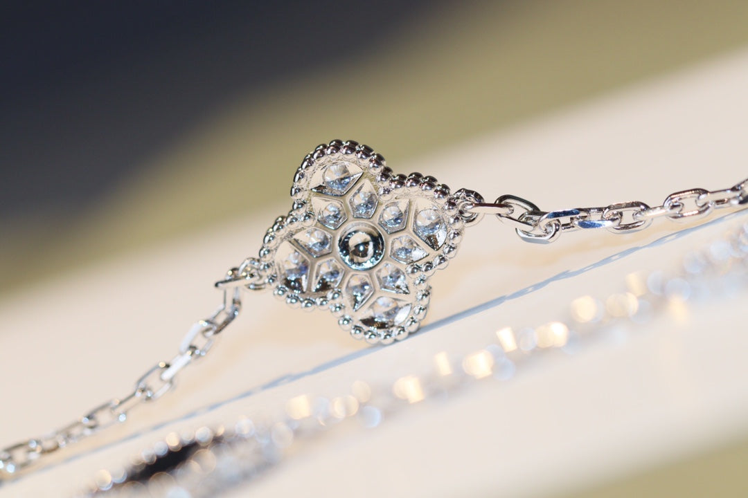 [Lumi Jewels]CLOVER 20 MOTIFS ONYX DIAMANT ARGENT