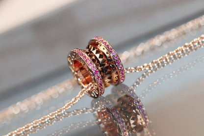 [Lumi Jewels]ZERO 1 ROCK PINK GOLD PINK DIAMOND NECKLACE