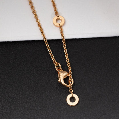 [Lumi Jewels]ZERO 1 WHITE CERAMIC PINK GOLD DIAMOND NECKLACE