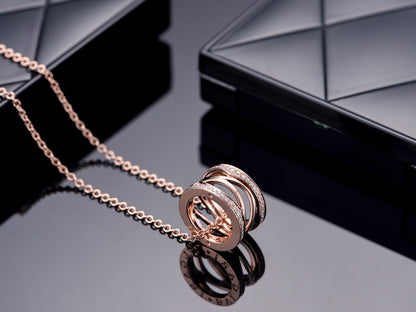 [Lumi Jewels] ZERO 1 COLLIER OUVERT EN OR ROSE ET DIAMANTS