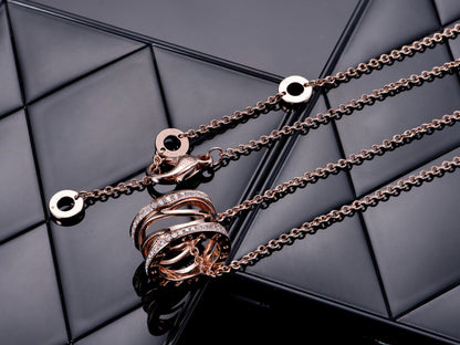 [Lumi Jewels] ZERO 1 COLLIER OUVERT EN OR ROSE ET DIAMANTS
