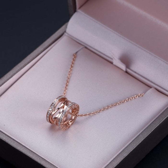 [Lumi Jewels] ZERO 1 COLLIER OUVERT EN OR ROSE ET DIAMANTS