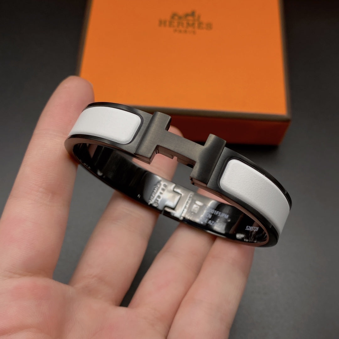[Lumi Jewels]BRACELET H 12MM CÉRAMIQUE NOIR BLANC