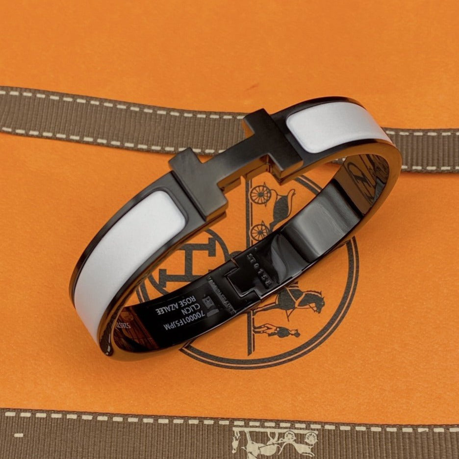 [Lumi Jewels]BRACELET H 12MM CÉRAMIQUE NOIR BLANC
