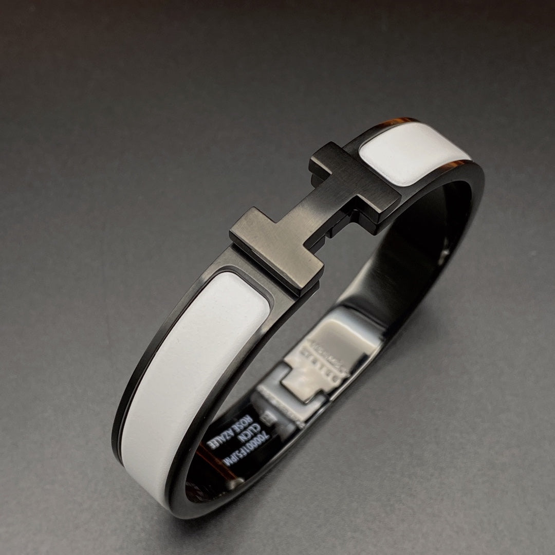 [Lumi Jewels]BRACELET H 12MM CÉRAMIQUE NOIR BLANC