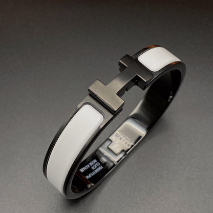 [Lumi Jewels]BRACELET H 12MM CÉRAMIQUE NOIR BLANC