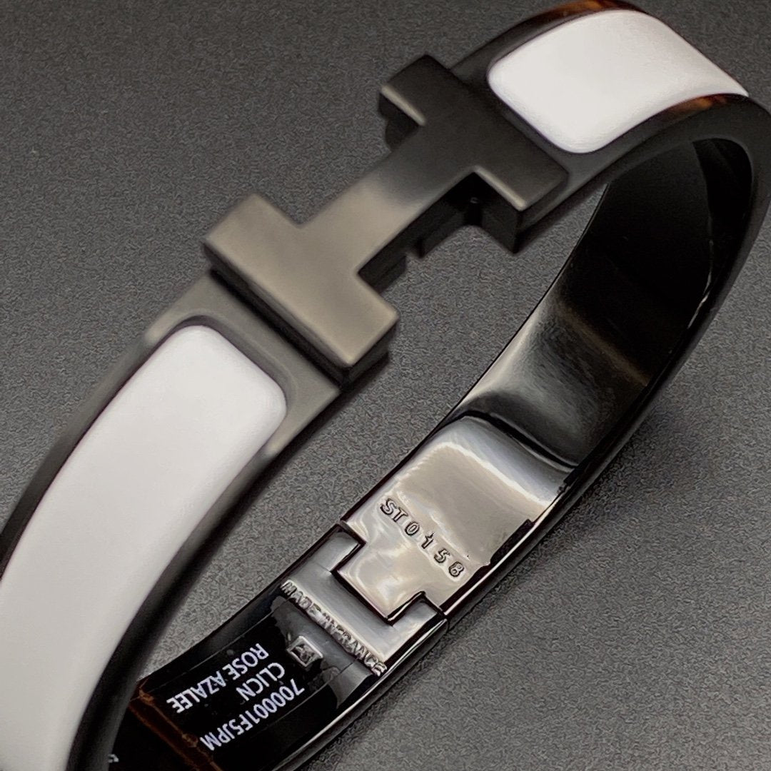 [Lumi Jewels]BRACELET H 12MM CÉRAMIQUE NOIR BLANC