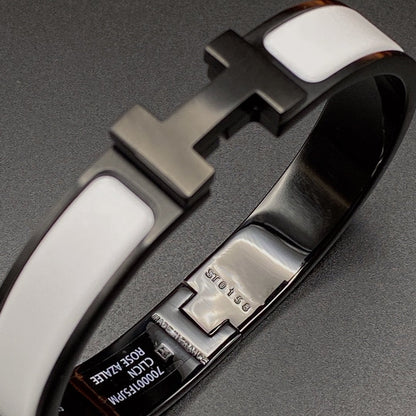 [Lumi Jewels]BRACELET H 12MM CÉRAMIQUE NOIR BLANC